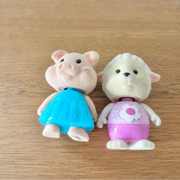 Lil Woodzeez Bobbleez Bobblehead 2” Doll Figures Pig Sheep Set of 2 READ Notes - Picture 4 of 4